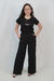 Calça Pantalona c/ elástico Preta - comprar online