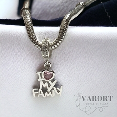Charm I Love My Family Circón - comprar online
