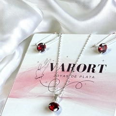Conjunto Circon Granate 8mm en internet