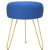 Taburete Reposapies de Tocador Terciopelo Moderno Compacto Metal Azul