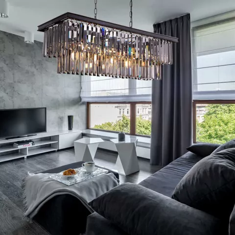 Lámpara Candelabro de Cristal de 9 luces Estilo Art Deco Paris Ahumado - comprar en línea