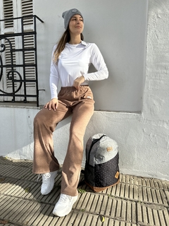 Pantalón palazo balance marrón jaspeado - comprar online