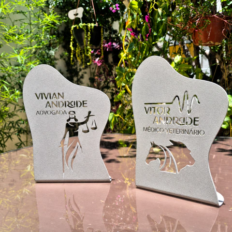 Placa de Aço para Mesas / Troféu