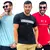 Imagem do Kit 3 Camisas com gola redonda lisa em algodão