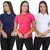 Imagem do Kit 3 Camisas gola polo feminina lisa