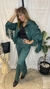CAMPERA VERDE GAMUZA CON FLECOS - comprar online