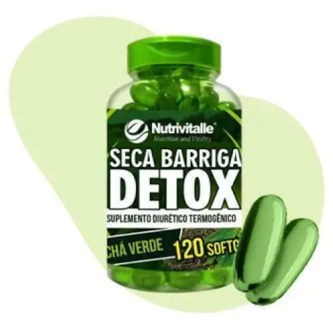 Seca Barriga Detox Chá Verde 120 Softgels | Nutrivitalle