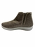 Botas De Tela C/ Cierre y Corderito Beige
