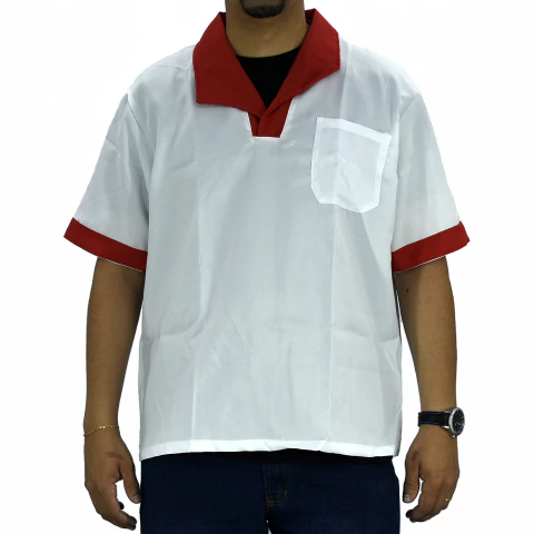 Jaleco Gola Italiana Camisa Brim Manga Curta 1 Bolso - Sublifex Uniformes