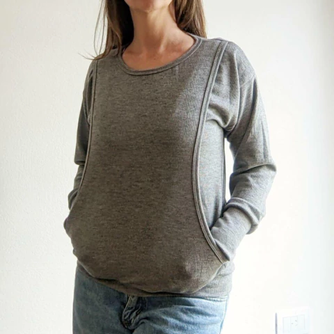 Sweater de lactancia Kala - Gris - comprar online