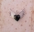 Dije Strass Rosa/Negro Corazon Volador -5 - comprar online