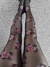 Medias Negras Flor -3 - tienda online
