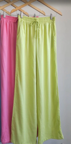 pantalon de lino con elastico - comprar online