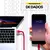 Cabo Micro USB V8 Turbo 3.6A – 2 Metros – Revestimento em Nylon Trançado – Knup - Vermelho