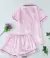 Conjunto Importado Rayado Corto - Rosa y Blanco - comprar online
