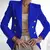 Blazer fino monocromático para mulheres, jaqueta de manga comprida para senhora