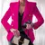 Blazer fino monocromático para mulheres, jaqueta de manga comprida para senhora na internet