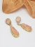 Semijoia Brinco gota com pedra Quartzo e Zircônia - comprar online