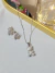 Conjunto Colar e Brincos Ursinhos Cravejados - Prateado