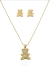 Conjunto Colar e Brinco Ursinhos Cravejados - Dourado - comprar online