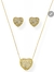 Conjunto Folheado a Ouro Coração com Zircônias - comprar online