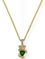 Colar Folheado a Ouro Ursinho Cravejado com Coração em Zircônia - Verde - comprar online