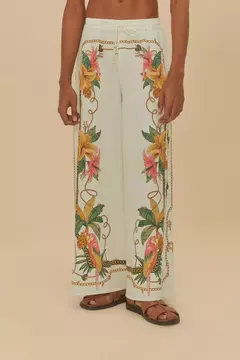 Calça Pantalona Estampada Riqueza Tropical Farm - comprar online