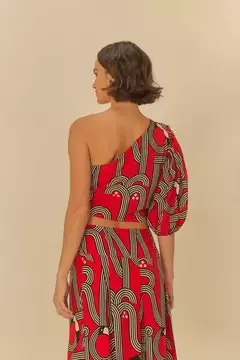 Blusa Ombro Só Estampado Logotuca Farm - MAHALÔ STORE