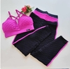 Conjunto Calça Jacquard Preto com Pink