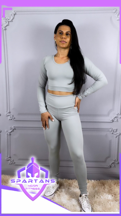 Conjunto Calça Jacquard Poliamida Top Manga Longa na internet