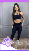 Conjunto Calça Aveludado Top Mel