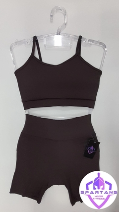 Conjunto Short Poliamida Canelado
