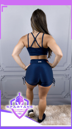Conjunto Short Aveludado Cadarço Lateral Top Margarida - SPARTANS MODA FITNESS