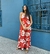 Vestido Maxi c/bolsillo estampado de fibrana