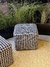 Puff Cubo en Tejido Lana -Pied de poule - tienda online