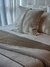 Imagen de Pillow Reversible Matelasse Rayas -Terciopelo Taupe + Tusor Rayado