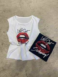 Musculosa con brillo beso