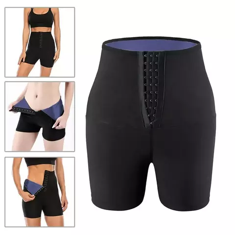 Shorts Sauna Para Modelagem De Cintura Alta Queimar Gordura Bermuda Compressão