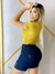 Blusa Feminina Manga Curta cor Mostarda: Estilo Quente na internet