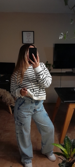 Buzo Hoddie rayado c/capucha en internet