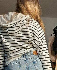 Buzo Hoddie rayado c/capucha - comprar online