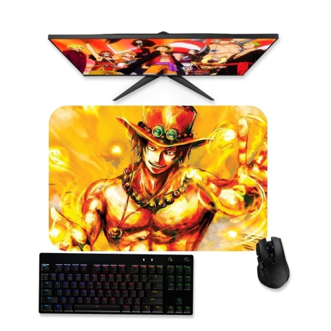 Mouse Pad Gamer Grande - One Piece - Ace 3 - 90x40, 80x40, 60x40 e 70x30 - HeadGlitch
