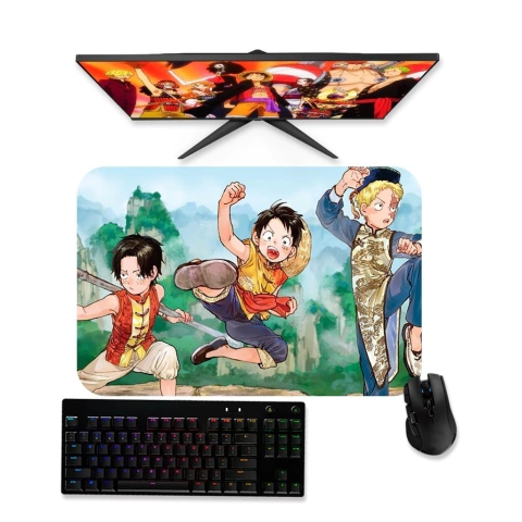 Mouse Pad Gamer Grande - One Piece - Ace, Luffy, Sabo 2 - 90x40, 80x40, 60x40 e 70x30 na internet