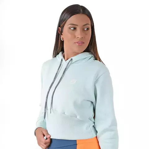 Moletom Cropped Zeiq Azul Claro