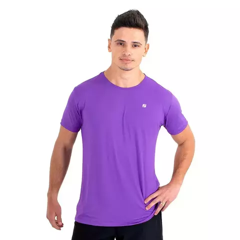 Camiseta Esportiva Slim Zeiq Roxa – Logo Prata
