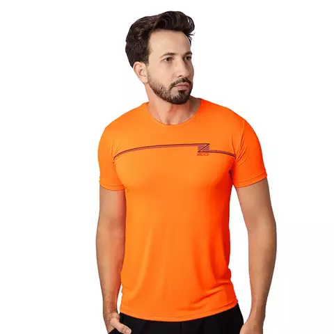 Camiseta Esportiva Slim Zeiq Laranja – Logo Preto