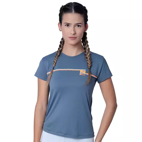 Baby Look Zeiq Cinza – Logo Laranja