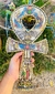 Placa Cruz Ankh em Resina Marfim com Detalhes Coloridos - comprar online