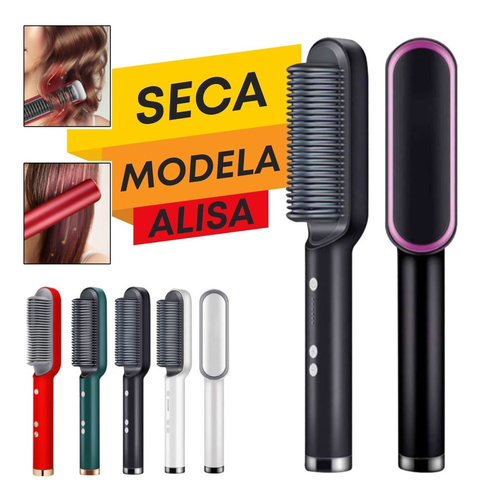 Escova Profissional Pente Alisadora 3 Em 1 Seca Modela Cabelo