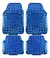 Juego De Alfombra Azul Plata 4 Piezas